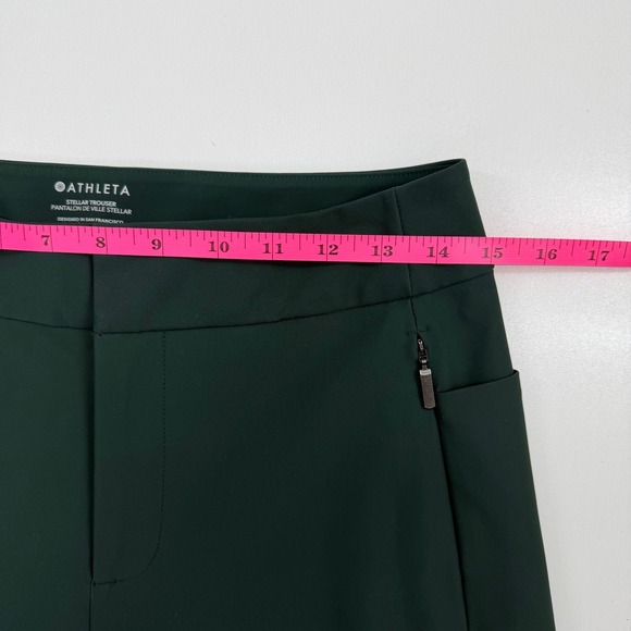 Athleta Stellar Trouser Women 6 Green Excellent Tapered Travel Workwear Pants - Picture 4 of 7